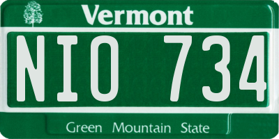 VT license plate NIO734
