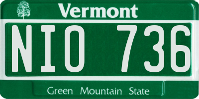 VT license plate NIO736