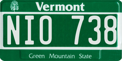 VT license plate NIO738