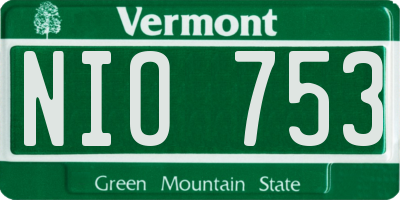 VT license plate NIO753