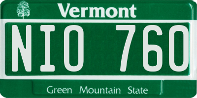 VT license plate NIO760