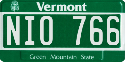 VT license plate NIO766