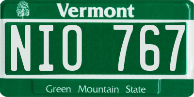 VT license plate NIO767