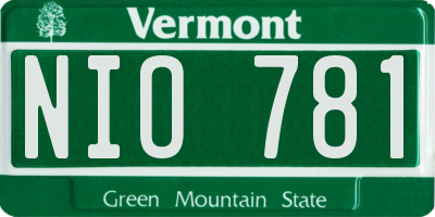VT license plate NIO781