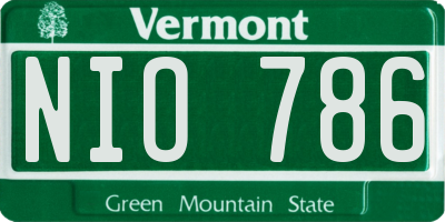 VT license plate NIO786