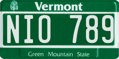 VT license plate NIO789