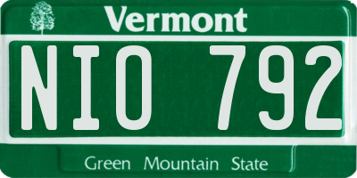 VT license plate NIO792