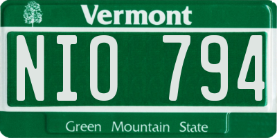 VT license plate NIO794
