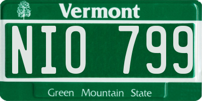VT license plate NIO799