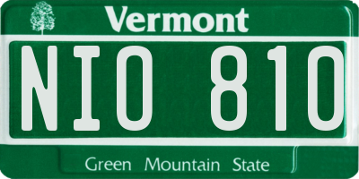 VT license plate NIO810