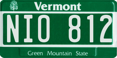 VT license plate NIO812