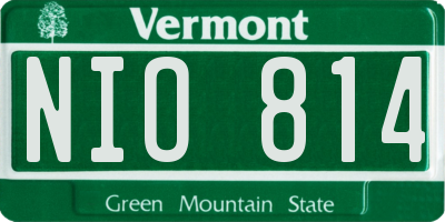 VT license plate NIO814