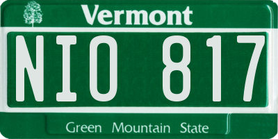 VT license plate NIO817