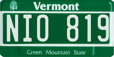 VT license plate NIO819