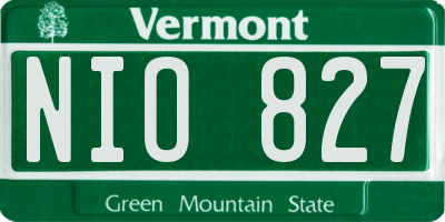 VT license plate NIO827