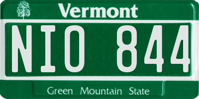 VT license plate NIO844