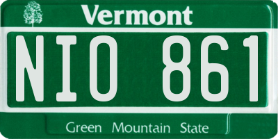 VT license plate NIO861