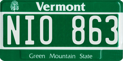 VT license plate NIO863