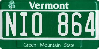 VT license plate NIO864