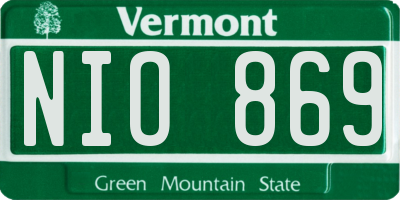 VT license plate NIO869