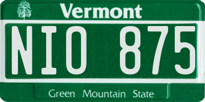 VT license plate NIO875