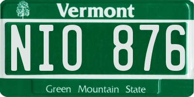 VT license plate NIO876