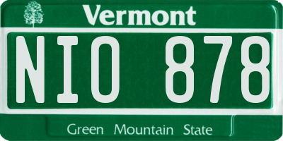 VT license plate NIO878