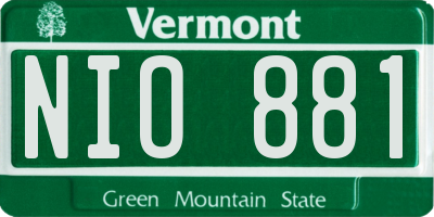 VT license plate NIO881