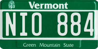 VT license plate NIO884