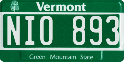 VT license plate NIO893