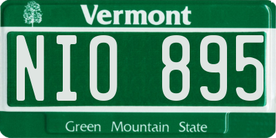 VT license plate NIO895