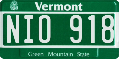 VT license plate NIO918