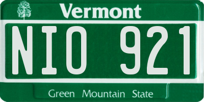 VT license plate NIO921