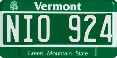 VT license plate NIO924