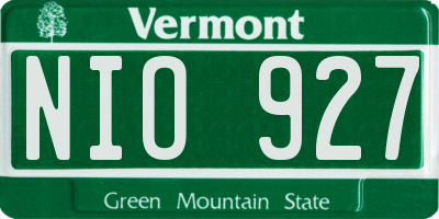 VT license plate NIO927
