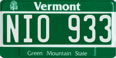 VT license plate NIO933