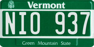VT license plate NIO937
