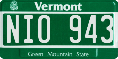 VT license plate NIO943