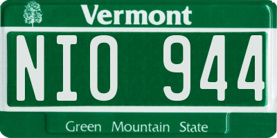 VT license plate NIO944
