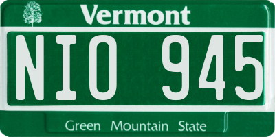 VT license plate NIO945