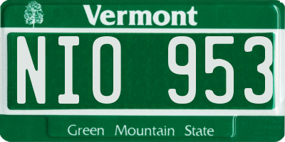 VT license plate NIO953