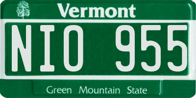 VT license plate NIO955