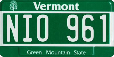 VT license plate NIO961