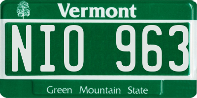 VT license plate NIO963