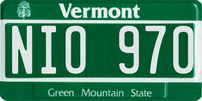 VT license plate NIO970