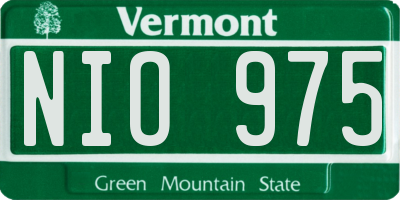 VT license plate NIO975