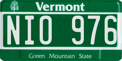 VT license plate NIO976