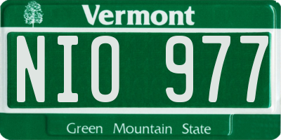 VT license plate NIO977