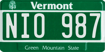 VT license plate NIO987
