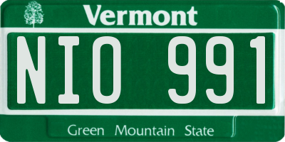 VT license plate NIO991